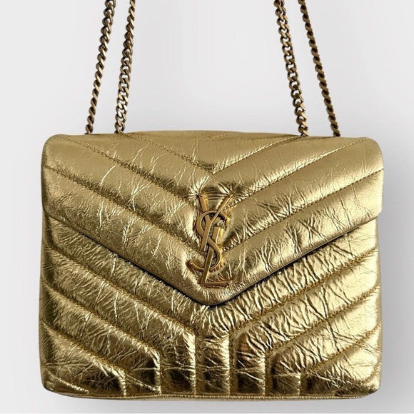 STEAL! Saint Laurent Loulou Leather Matelasse Chevron Shoulder Bag Small - Picture 1 of 10